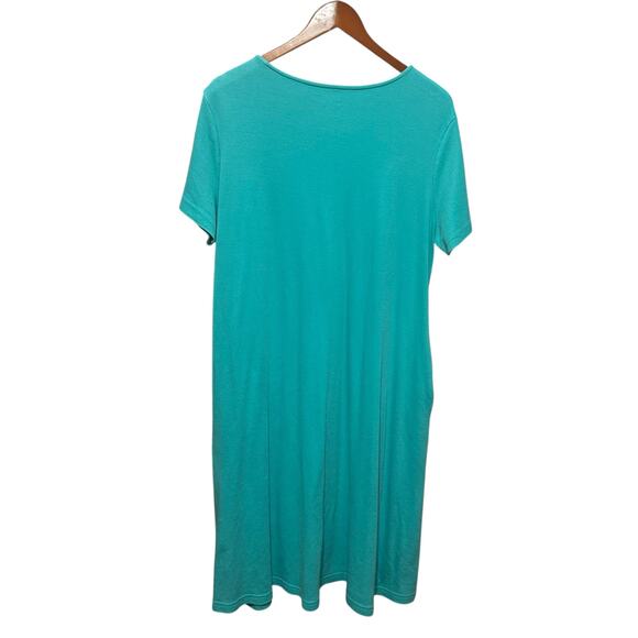 Blair Knit Lounge Dress L Teal Embroidered‎ Bike Graphic Pockets Coastal - Picture 3 of 8